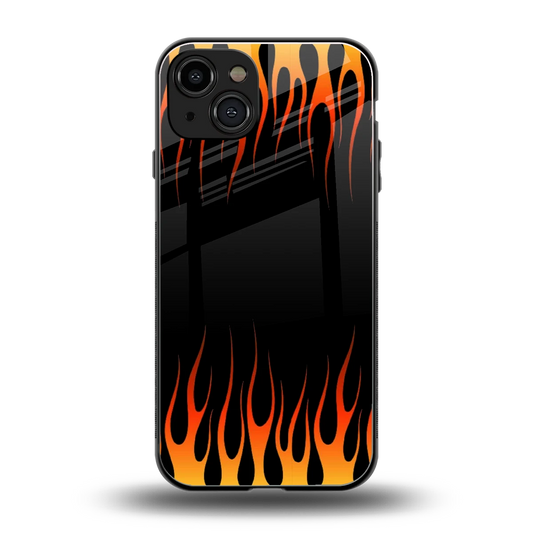 Flames Hot Red back phone cover | glass case for iphone 15