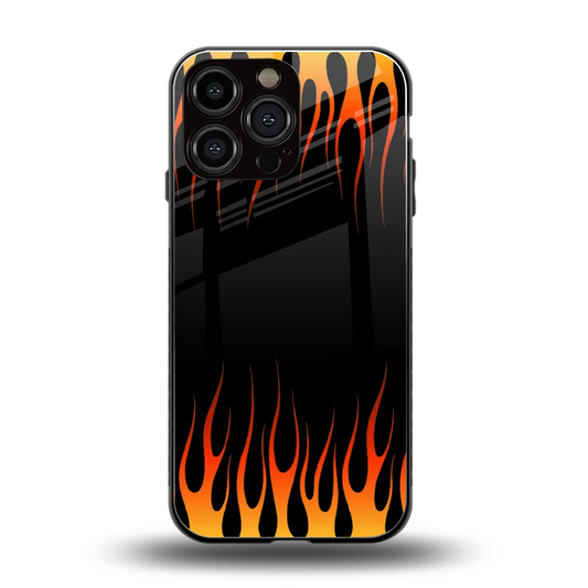 Flames Hot Red back phone cover | glass case for iphone 16 pro max