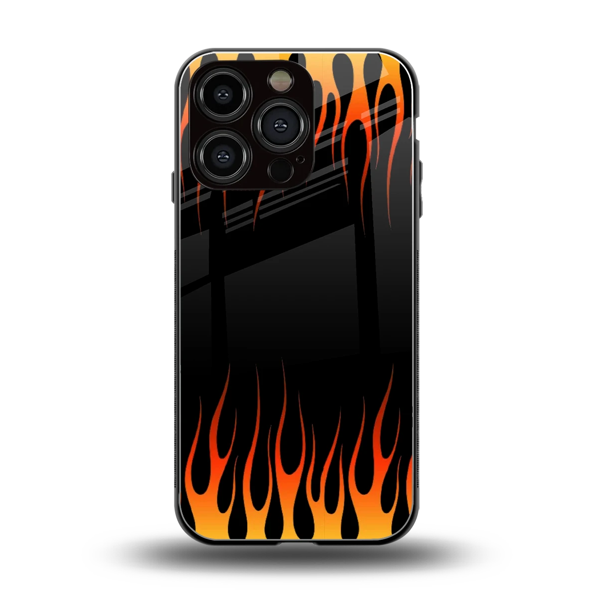 Flames Hot Red back phone cover | glass case for iphone 16 pro