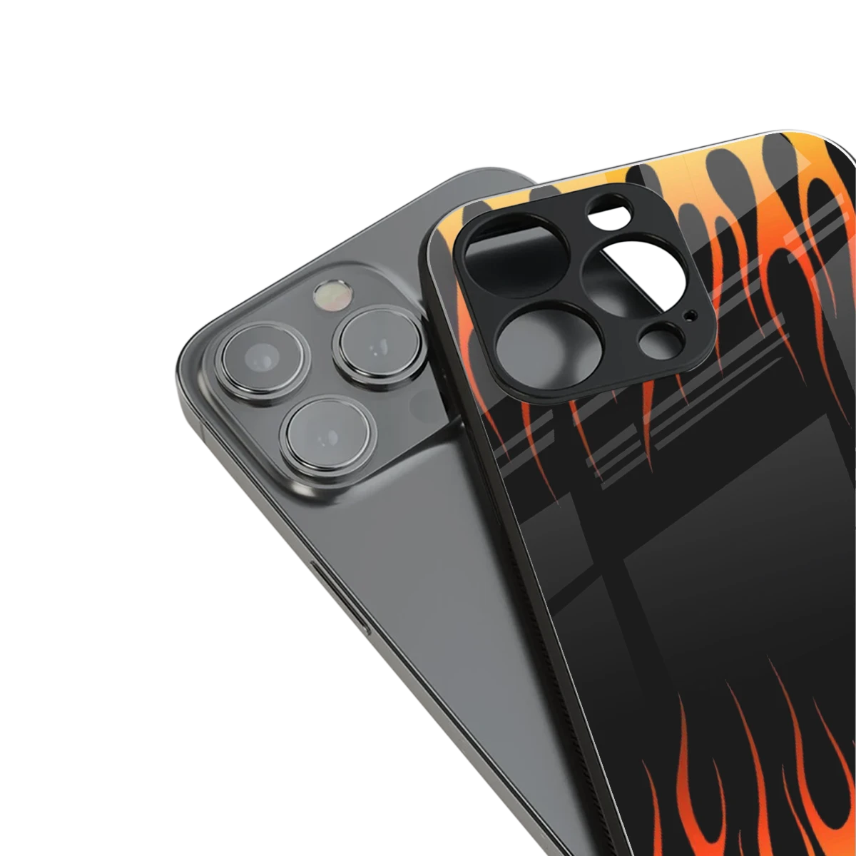 Flames Hot Red stylish phone case for iphone 15 pro | glossy glass and slim fit