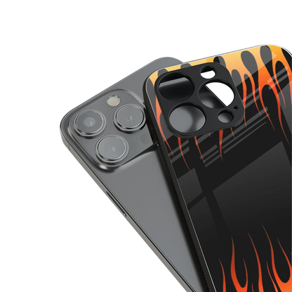 Flames Hot Red stylish phone case for iphone 14 | glossy glass and slim fit