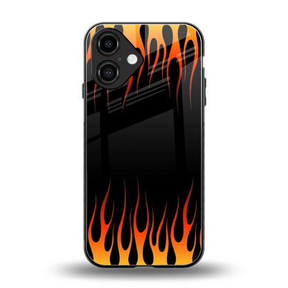Flames Hot Red back phone cover | glass case for iphone 16