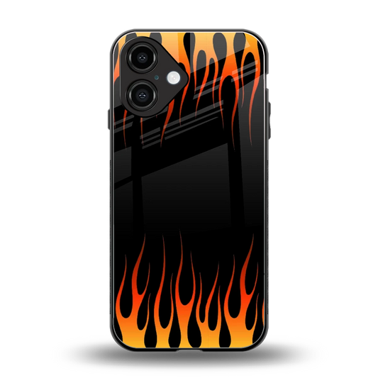 Flames Hot Red back phone cover | glass case for iphone 16