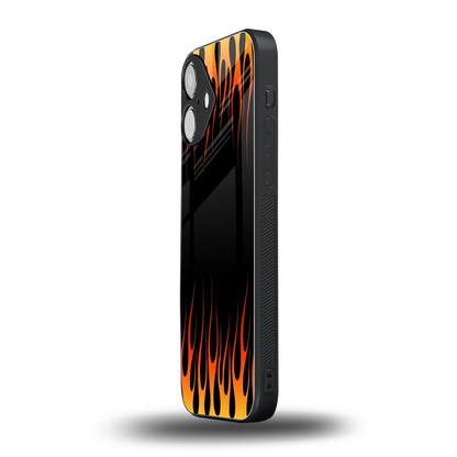 Flames Hot Red iPhone 16 mobile cover | shockproof glass phone case