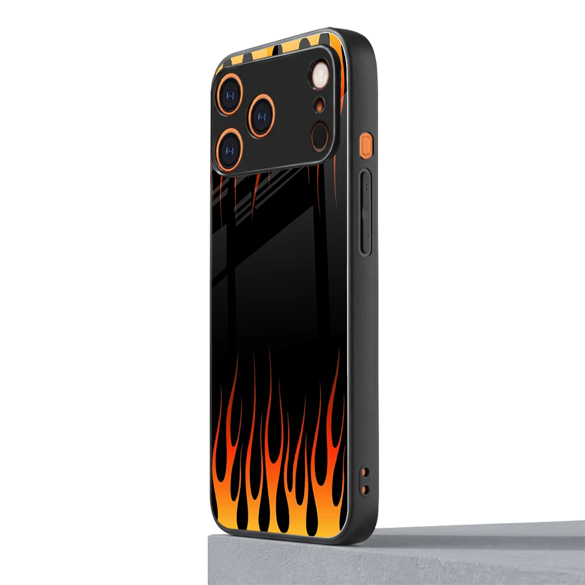 Flames Hot Red iphone 17 pro mobile cover | shockproof glass phone case