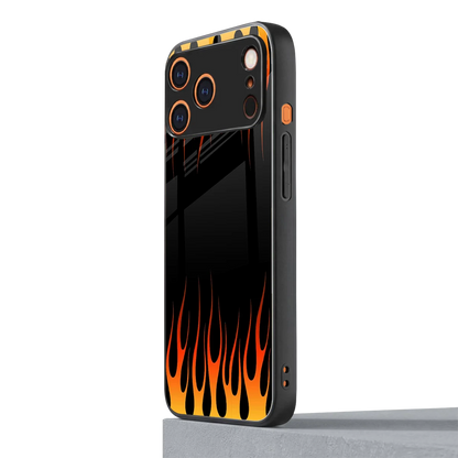 Flames Hot Red iphone 17 pro max mobile cover | shockproof glass phone case