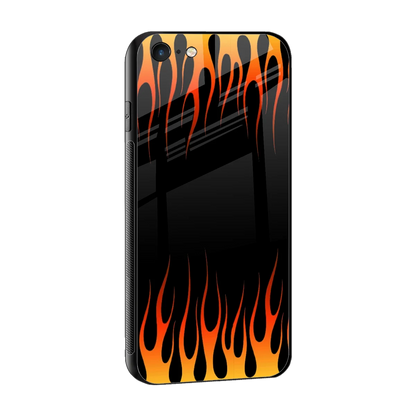 Flames Hot Red sleek iphone 6 cover with tempered glass back and TPU edges