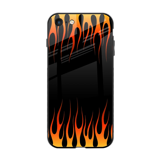 Flames Hot Red back phone cover | glass case for iphone 7