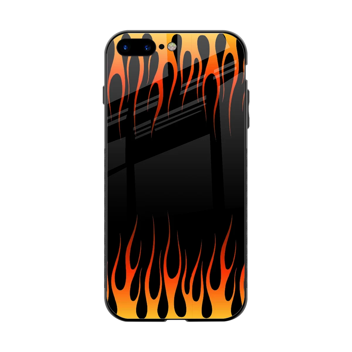 Flames Hot Red back phone cover | glass case for iphone 8 plus
