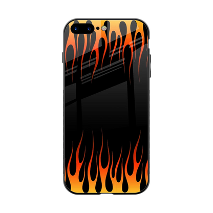 Flames Hot Red back phone cover | glass case for iphone 8 plus