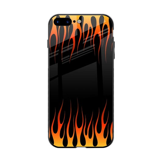 Flames Hot Red back phone cover | glass case for iphone 8 plus
