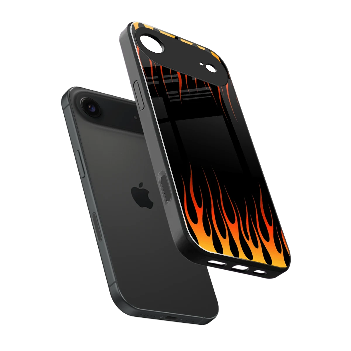 Flames Hot Red sleek iphone air cover with tempered glass back and TPU edges