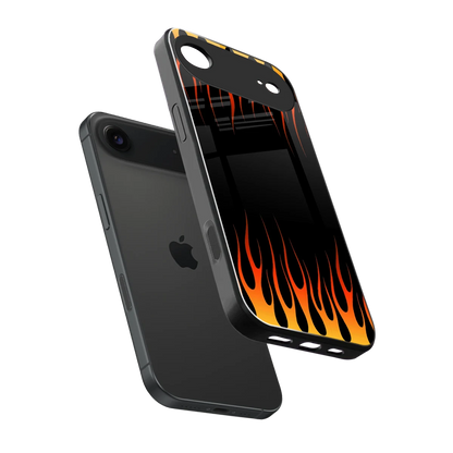 Flames Hot Red sleek iphone air cover with tempered glass back and TPU edges