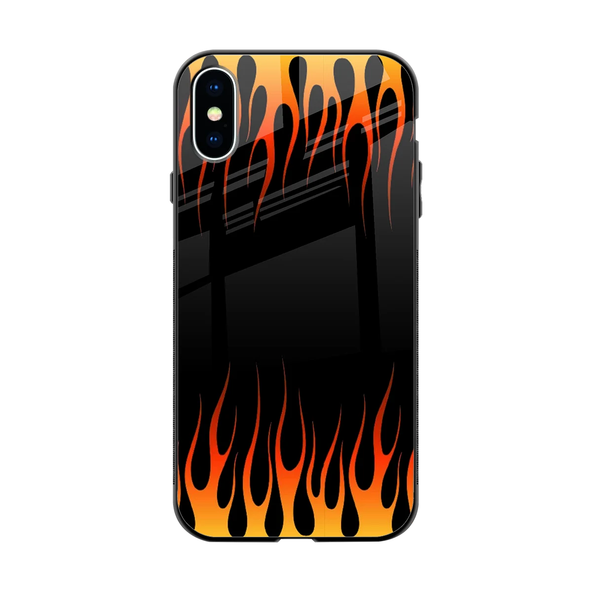 Flames Hot Red back phone cover | glass case for iphone x