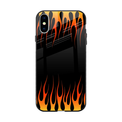 Flames Hot Red back phone cover | glass case for iphone x