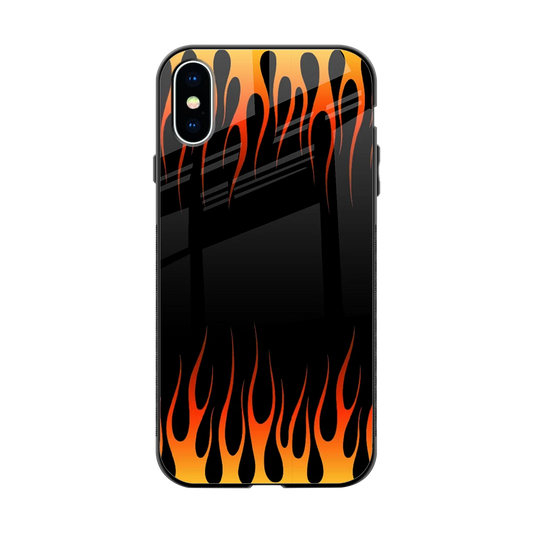Flames Hot Red back phone cover | glass case for iphone xs
