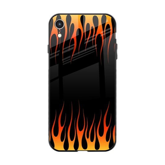 Flames Hot Red back phone cover | glass case for iphone xr