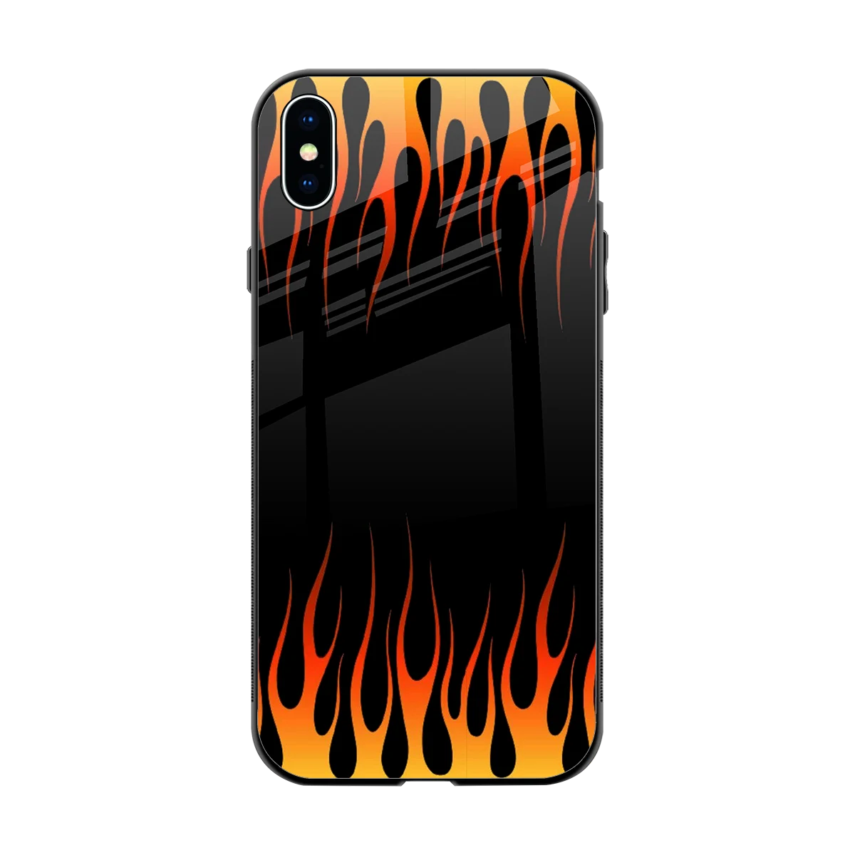 Flames Hot Red back phone cover | glass case for iphone xs max