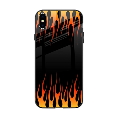 Flames Hot Red back phone cover | glass case for iphone xs max