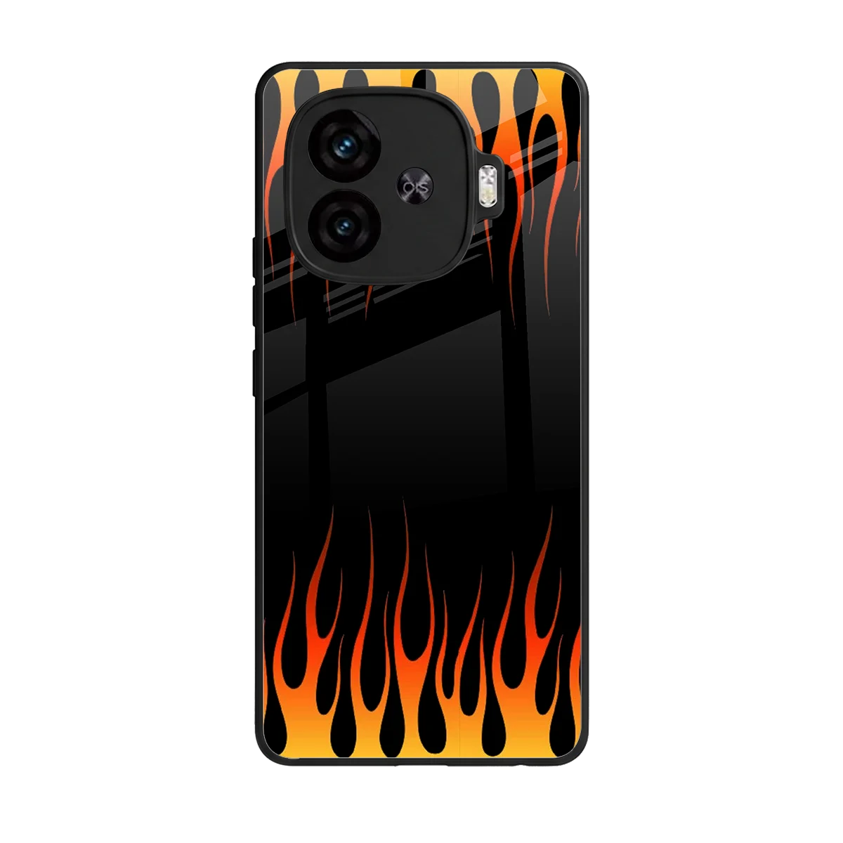 Flames Hot Red back phone cover | glass case for iqoo neo 10r 5g
