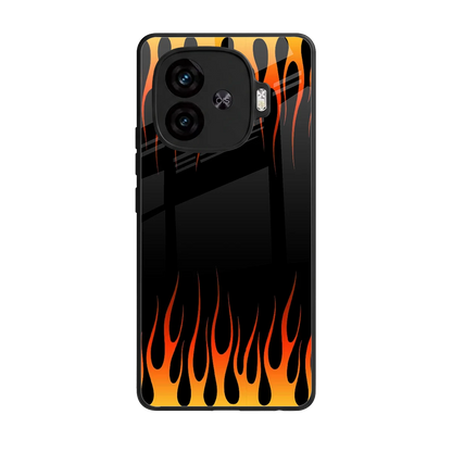Flames Hot Red back phone cover | glass case for iqoo neo 10r 5g