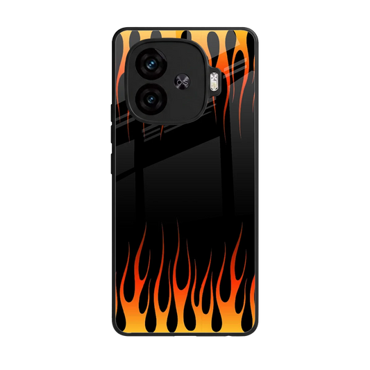 Flames Hot Red back phone cover | glass case for iqoo neo 10r 5g
