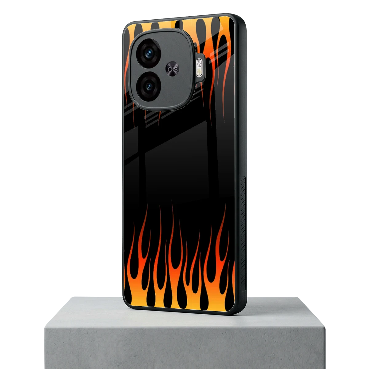 Flames Hot Red iqoo neo 10r 5g mobile cover | shockproof glass phone case