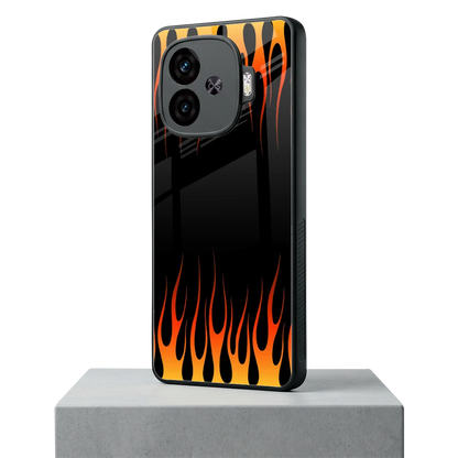 Flames Hot Red iqoo neo 10r 5g mobile cover | shockproof glass phone case