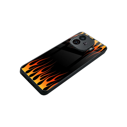 Flames Hot Red stylish phone case for iqoo neo 10r 5g | glossy glass and slim fit