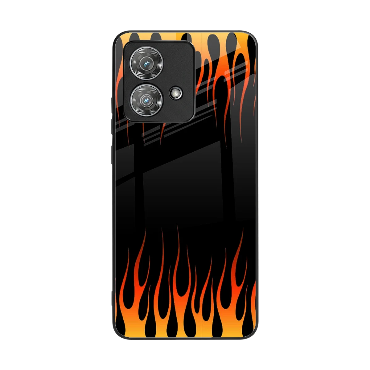 Flames Hot Red back phone cover | glass case for motorola edge 40 neo 5g