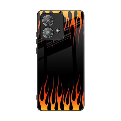 Flames Hot Red back phone cover | glass case for motorola edge 40 neo 5g