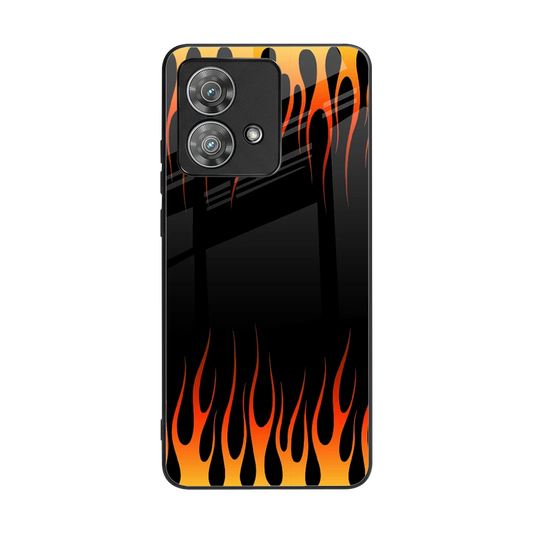 Flames Hot Red back phone cover | glass case for motorola edge 40 neo 5g