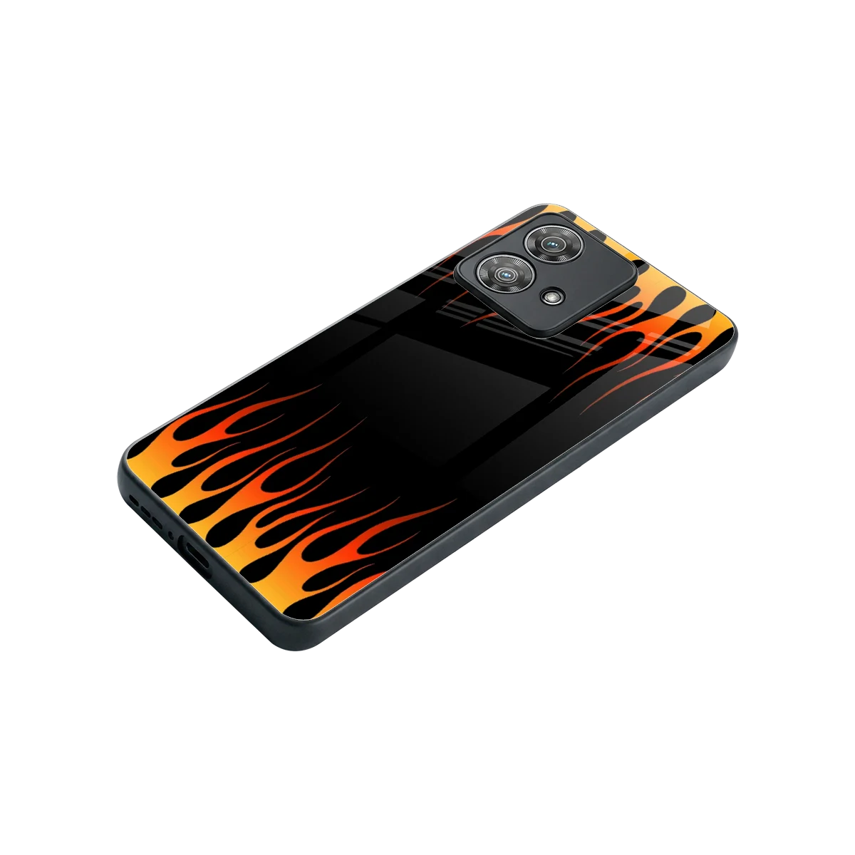 Flames Hot Red stylish phone case for motorola edge 40 neo 5g | glossy glass and slim fit