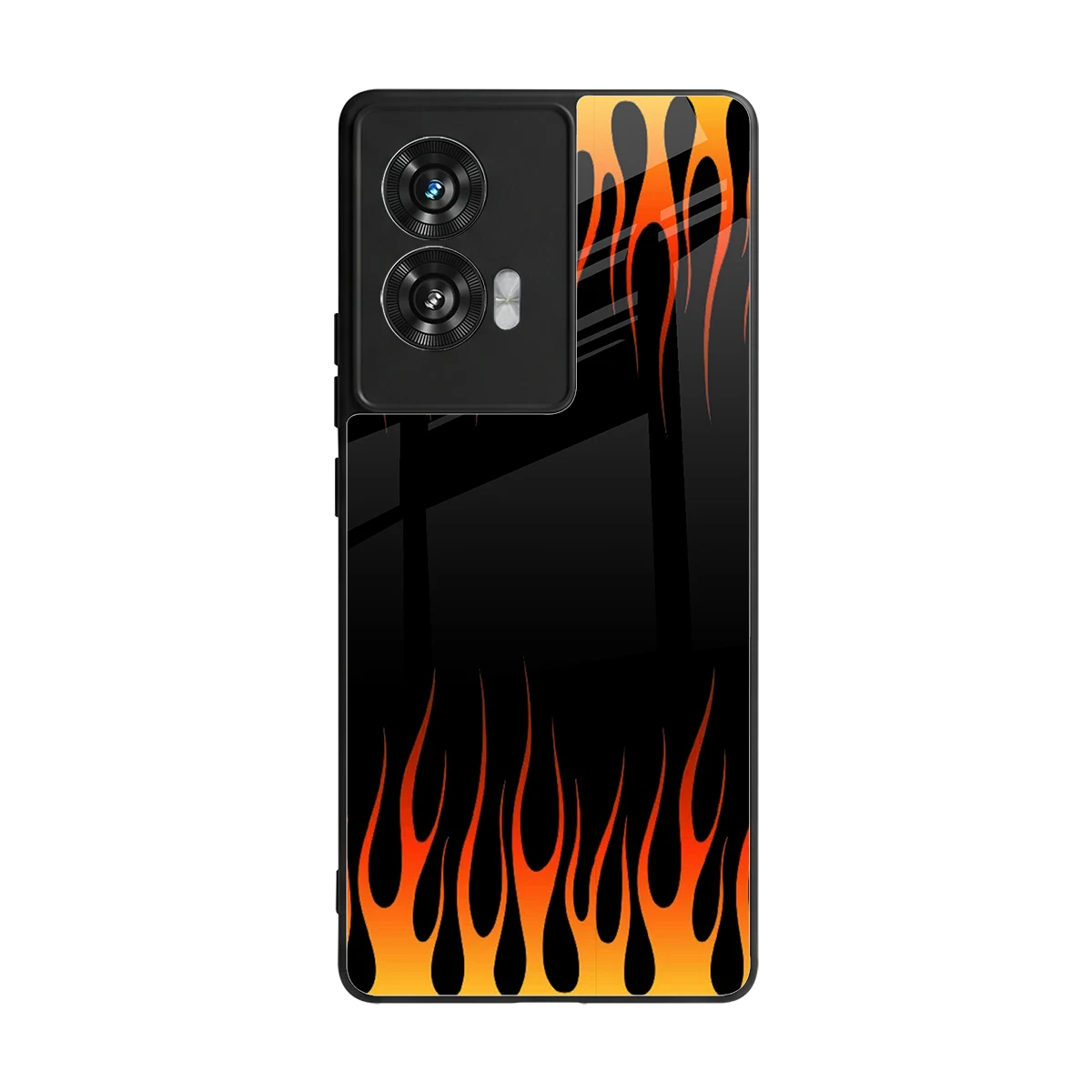 Flames Hot Red back phone cover | glass case for motorola edge 50 fusion