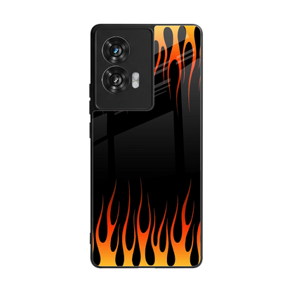 Flames Hot Red back phone cover | glass case for motorola edge 50 fusion