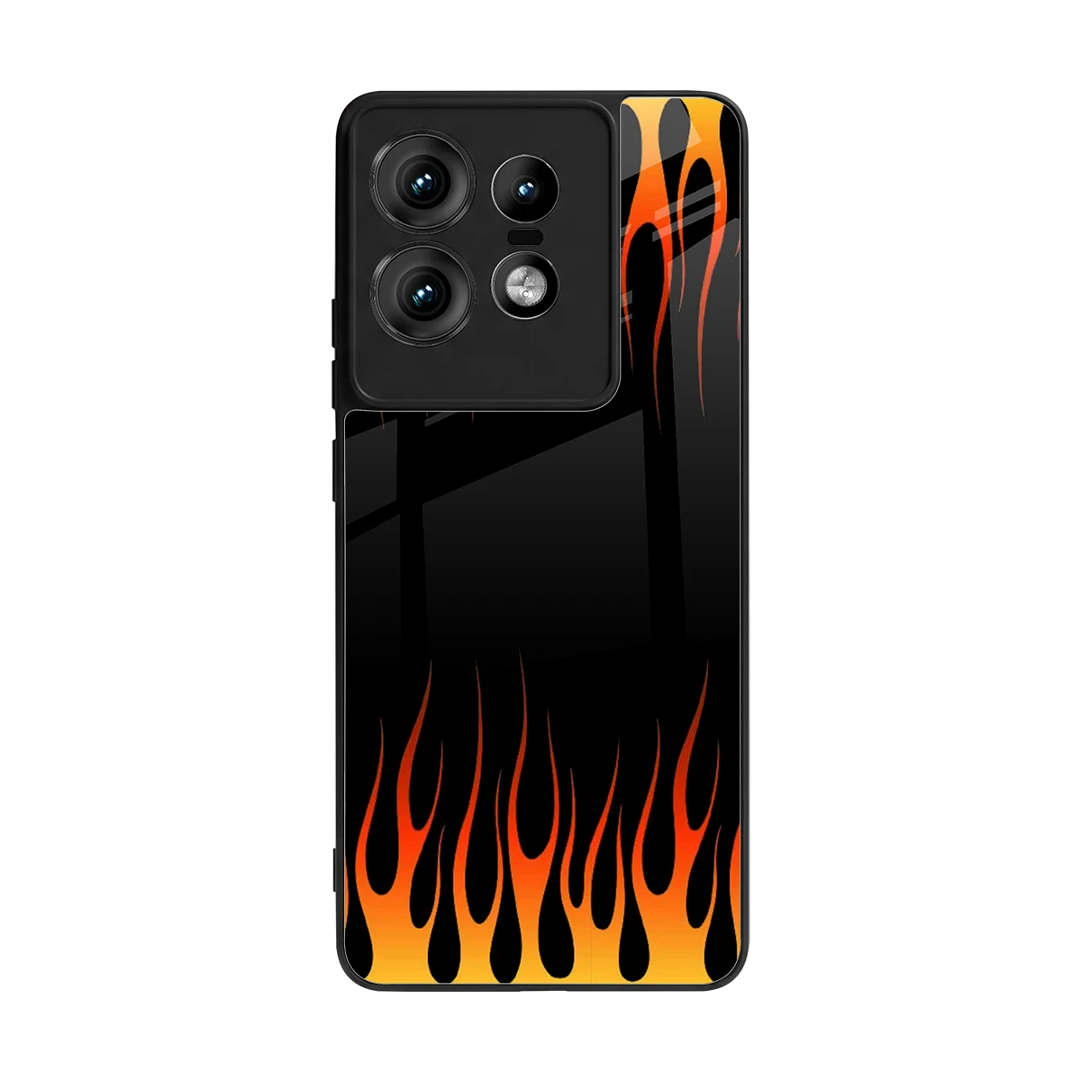 Flames Hot Red back phone cover | glass case for motorola edge 50 pro