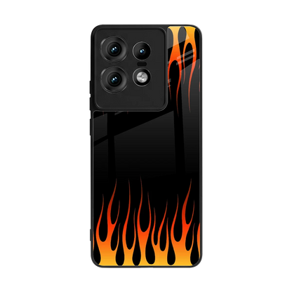 Flames Hot Red back phone cover | glass case for motorola edge 50 pro