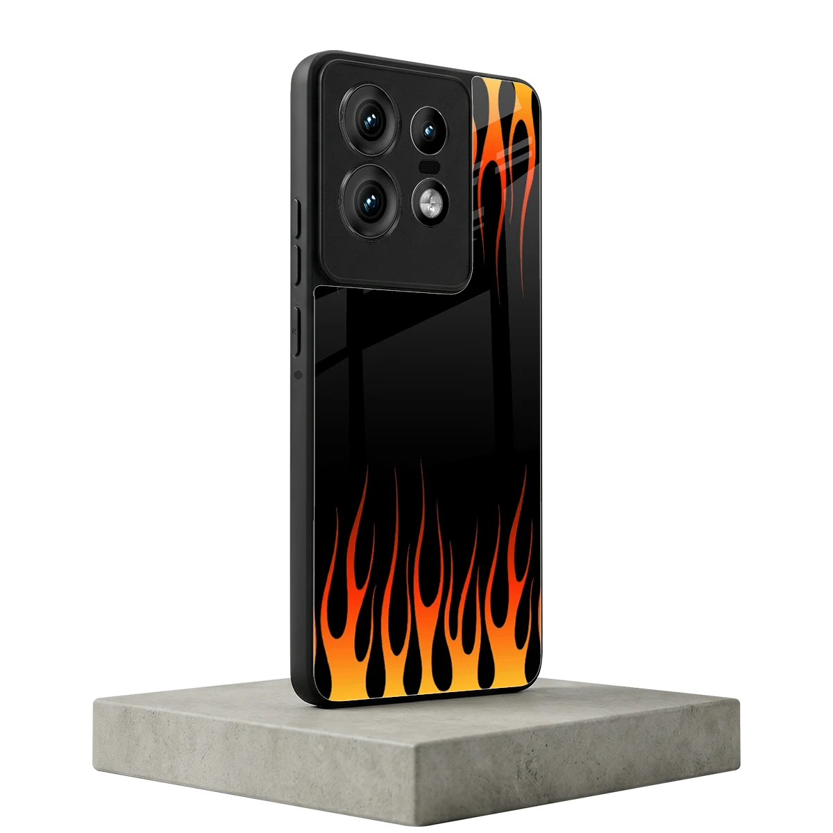 Flames Hot Red motorola edge 50 pro mobile cover | shockproof glass phone case
