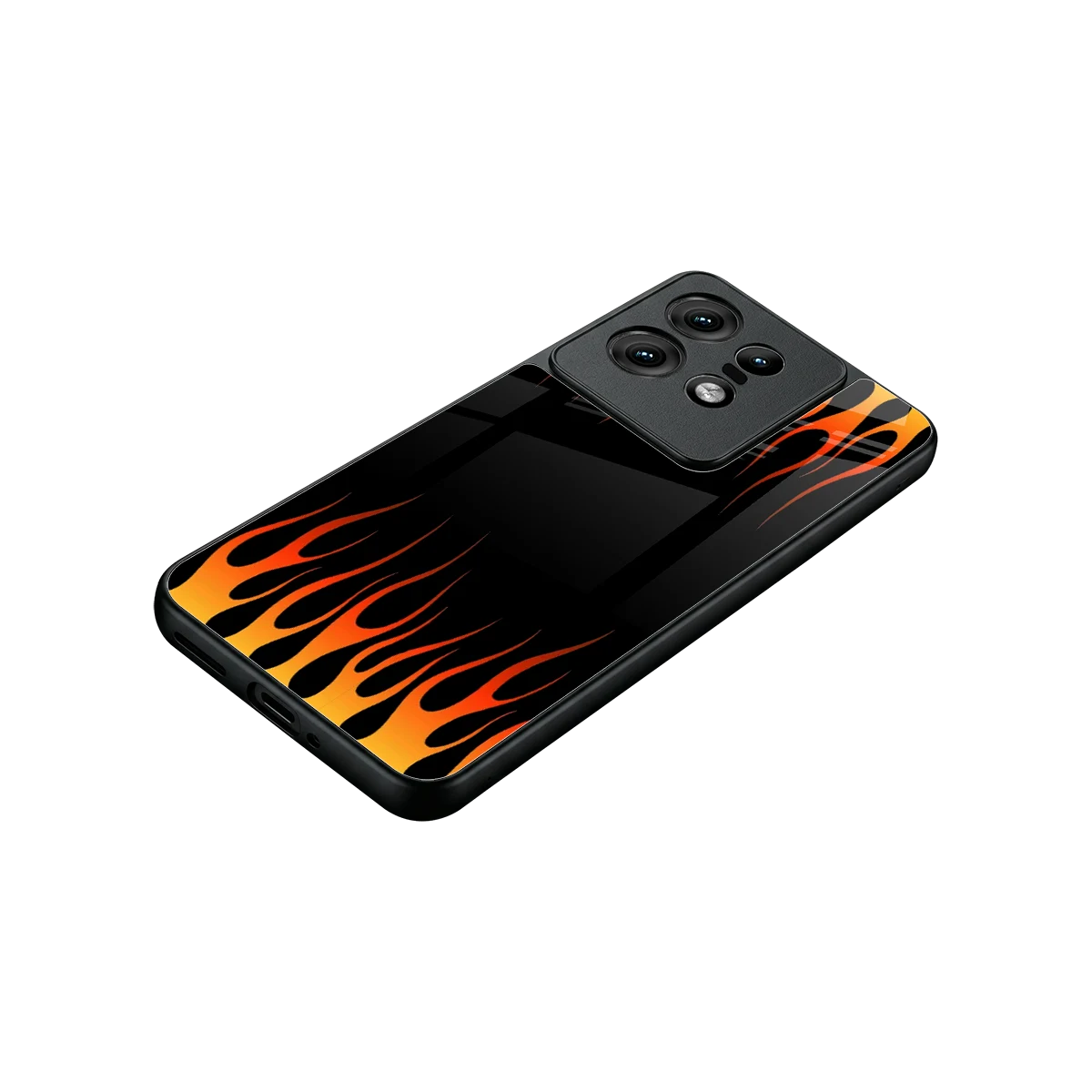 Flames Hot Red stylish phone case for motorola edge 50 pro | glossy glass and slim fit