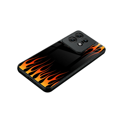 Flames Hot Red stylish phone case for motorola edge 50 pro | glossy glass and slim fit