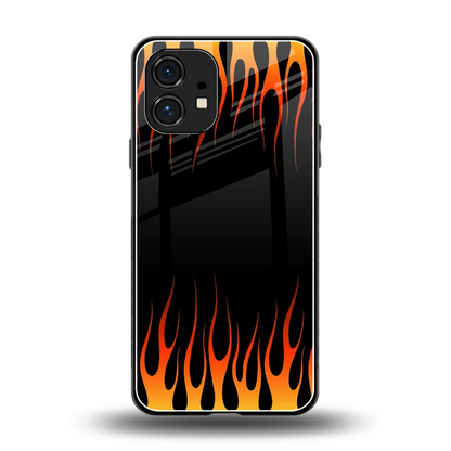 Flames Hot Red back phone cover | glass case for nothing phone 1