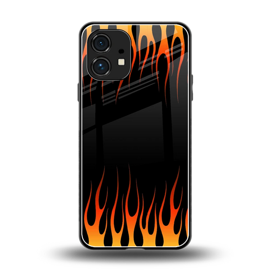 Flames Hot Red back phone cover | glass case for nothing phone 1