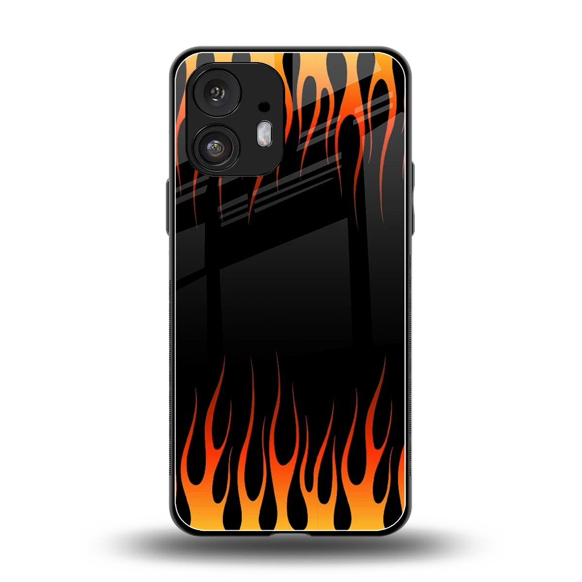 Flames Hot Red back phone cover | glass case for nothing phone 2