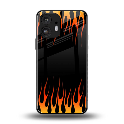 Flames Hot Red back phone cover | glass case for nothing phone 2