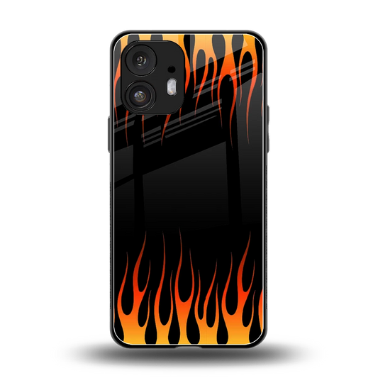 Flames Hot Red back phone cover | glass case for nothing phone 2