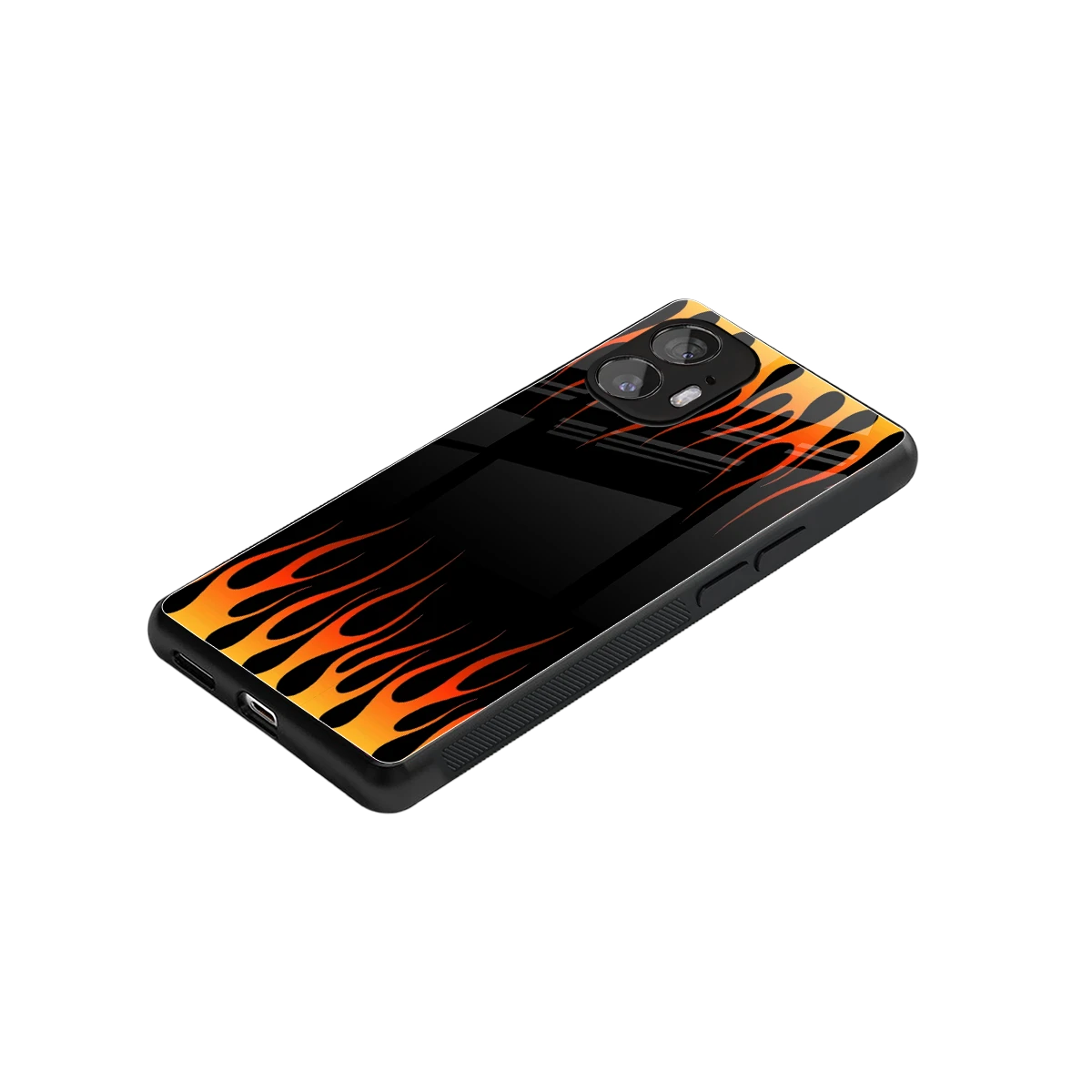 Flames Hot Red stylish phone case for nothing phone 2 | glossy glass and slim fit