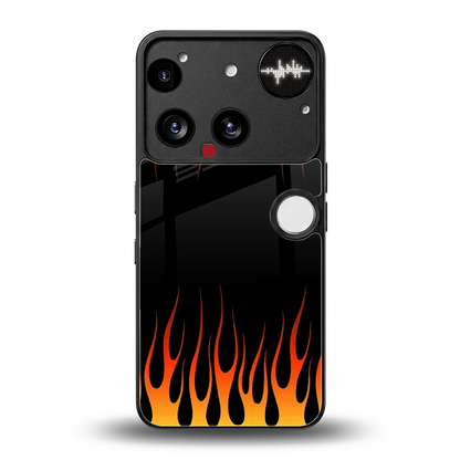 Flames Hot Red back phone cover | glass case for nothing phone 3
