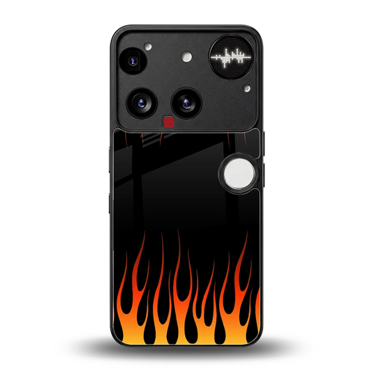 Flames Hot Red back phone cover | glass case for nothing phone 3