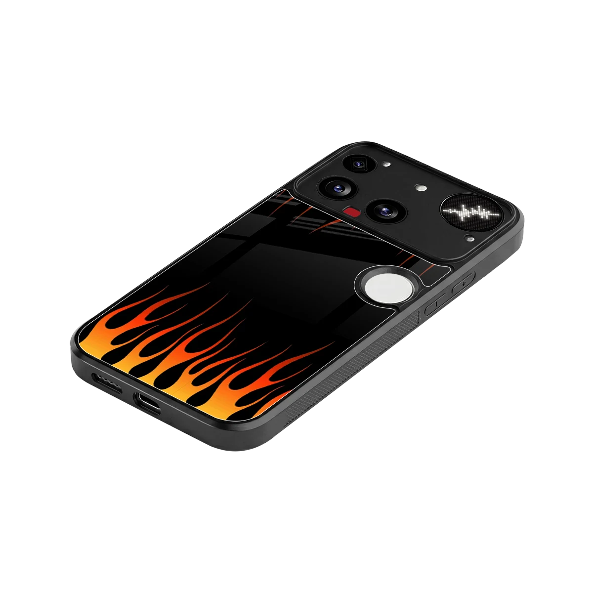 Flames Hot Red stylish phone case for nothing phone 3 | glossy glass and slim fit