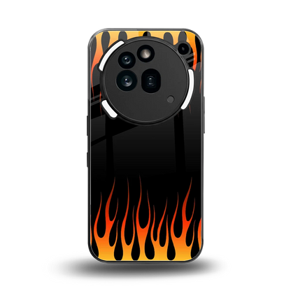 Flames Hot Red back phone cover | glass case for nothing phone 3a pro